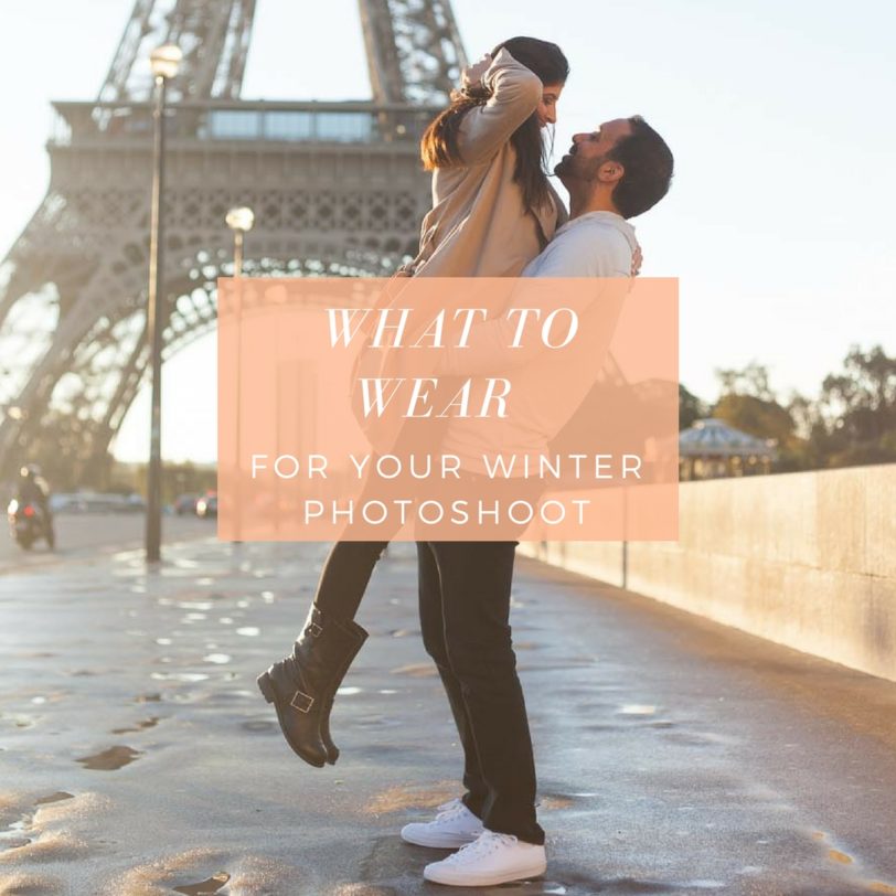 Blog post about what to wear for a family or love winter photoshoot in paris
