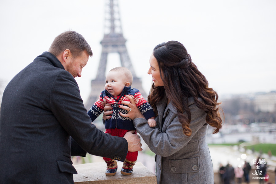 First family photoshoot in Paris, France | Eiffel Tower in the background