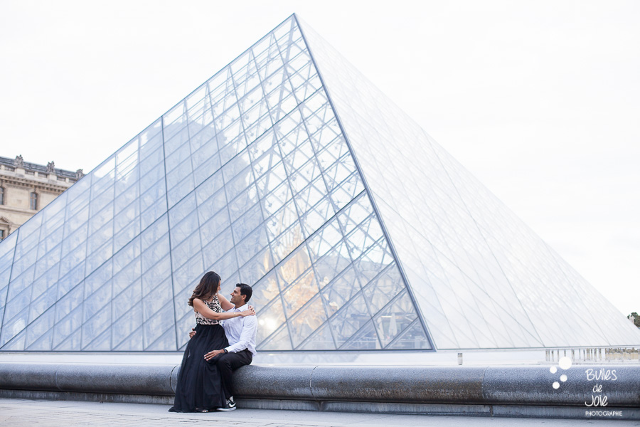 Paris love photoshoot at the Louvre Pyramid