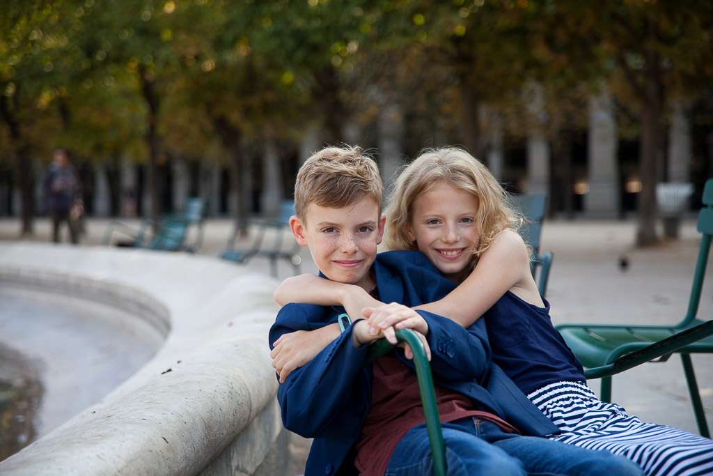 Brother & sister shot in Palais Royal Gardens in Paris
