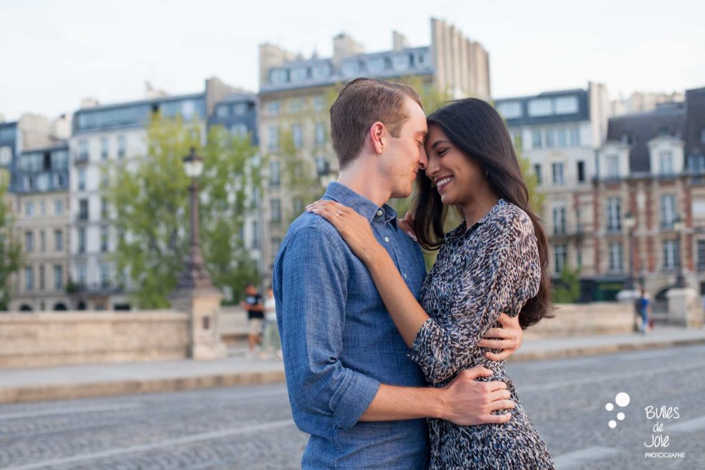 Paris romantic engagement photoshoot, love session after the proposal