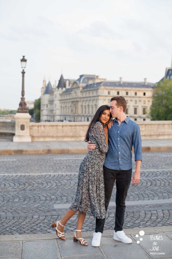 Paris romantic engagement photo session